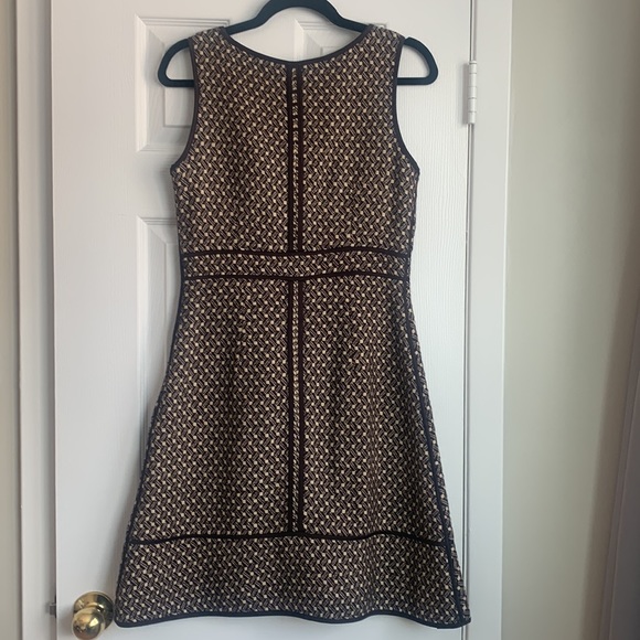 Sandra Angelozzi Brown/Cream Wool Blend A Line Dress - Picture 6 of 9